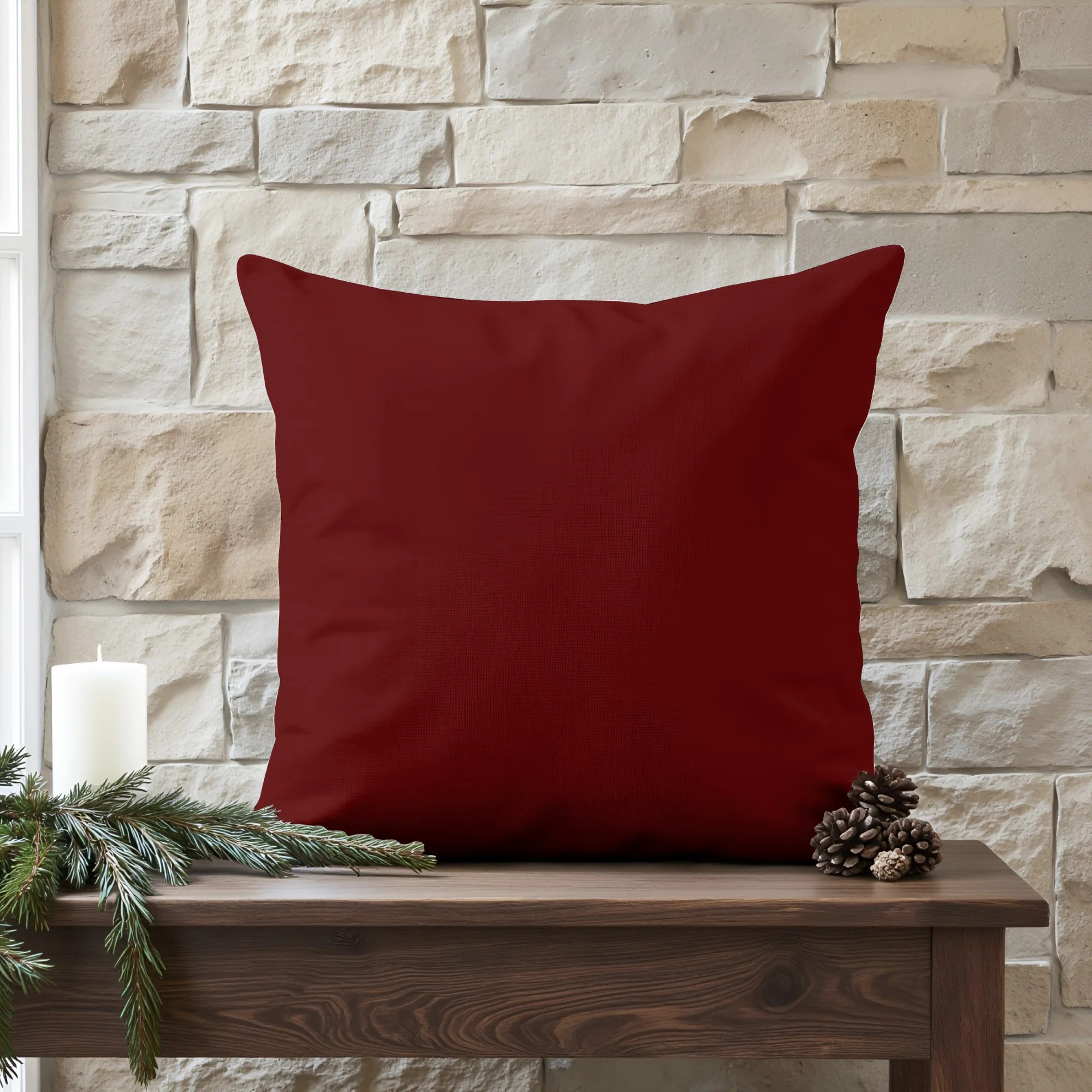 Housse de coussin 100% Rouge Uni 50x50