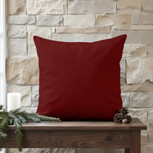Housse de coussin 100% Rouge Uni 50x50