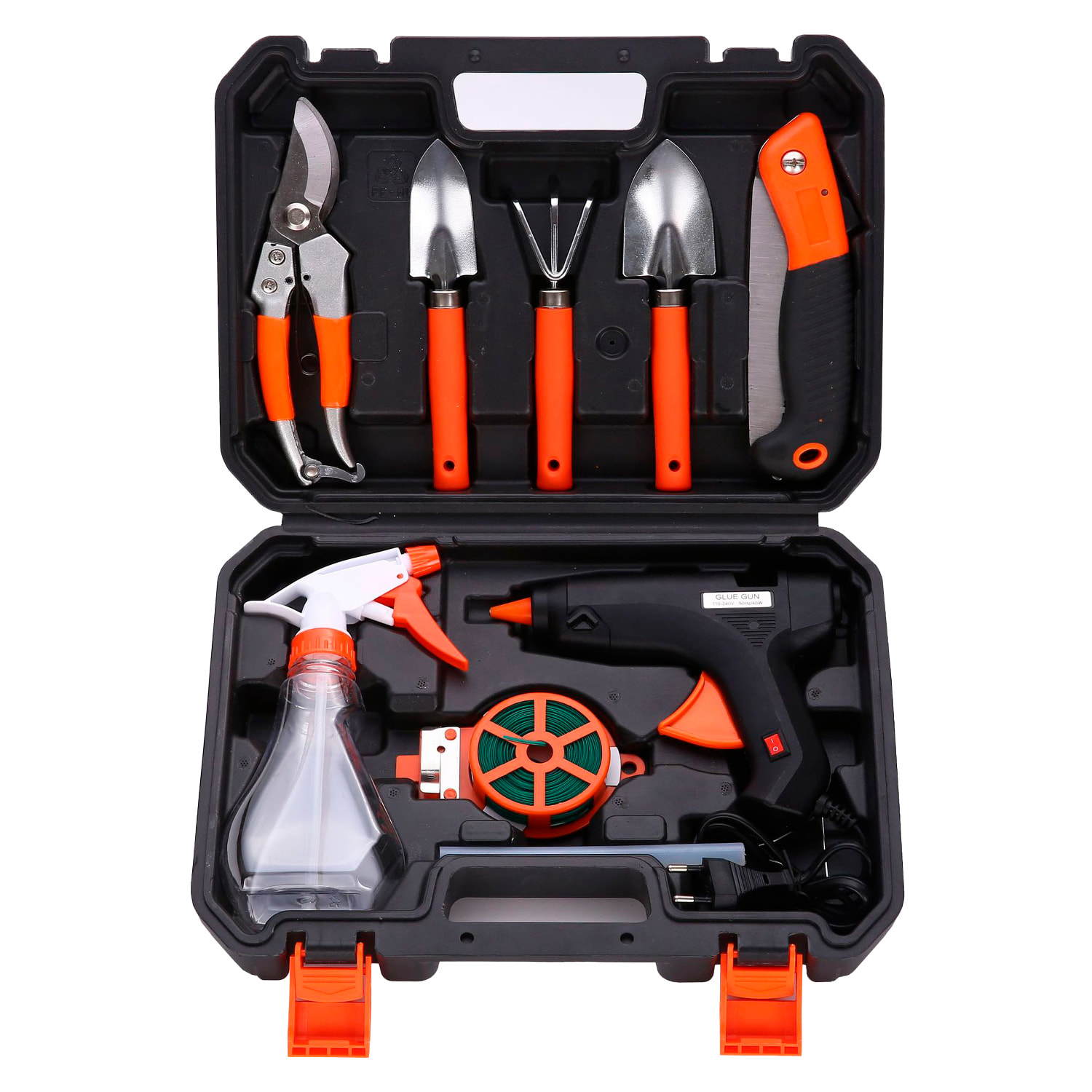 Set di attrezzi da giardinaggio con valigetta e 10 pezzi