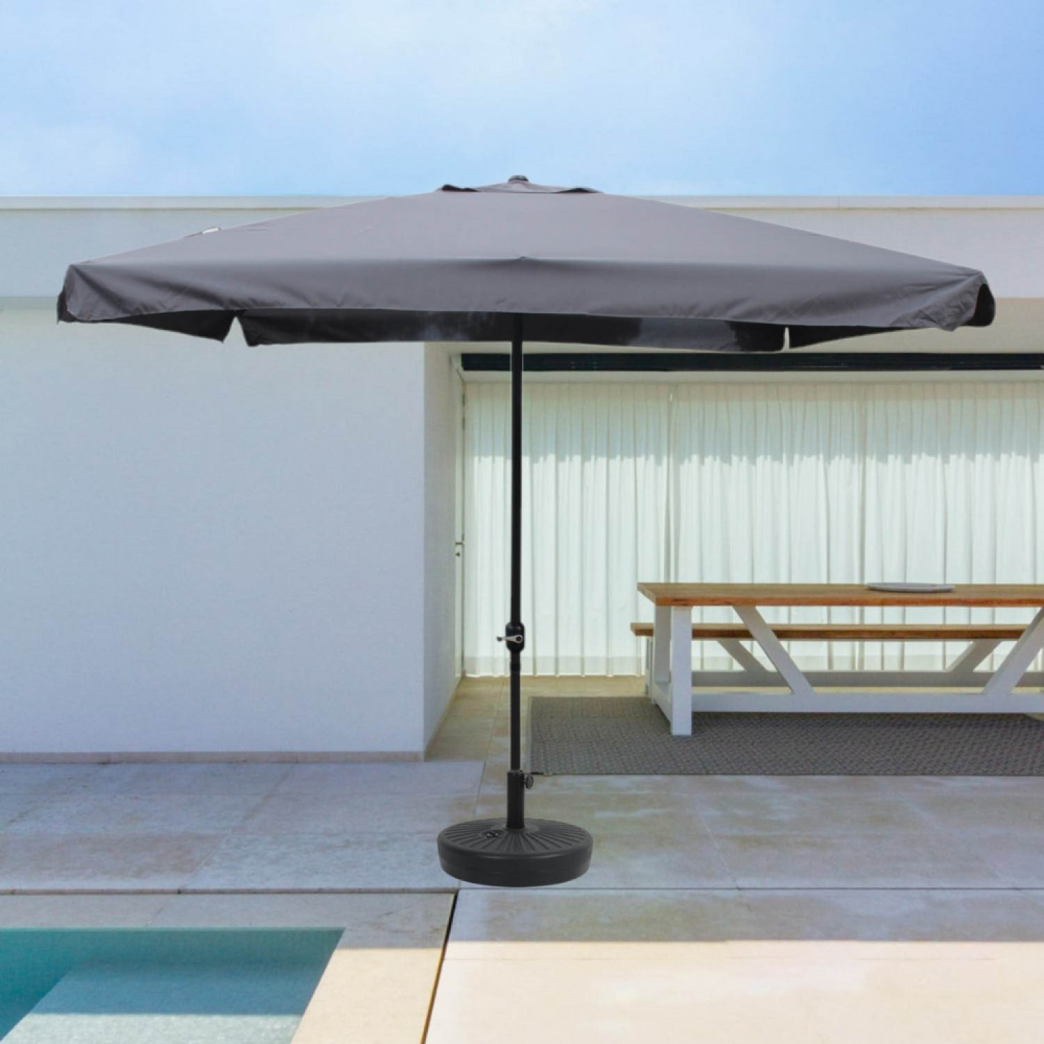 Parasol  gris  carré 295 x 295 m PALMIA