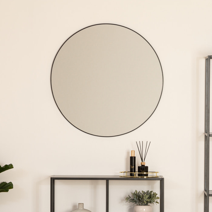 Miroir "Alice" métal noir D76cm