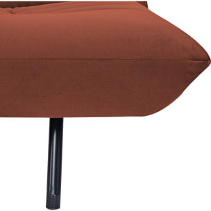 Canapé convertible 3 places en velours terracotta ANATOLE