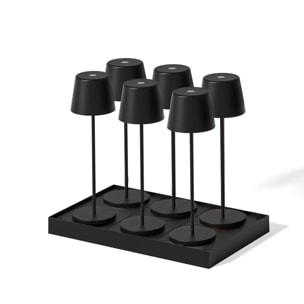 6 Lampes de table KELLY Noir H38cm + base de chargement
