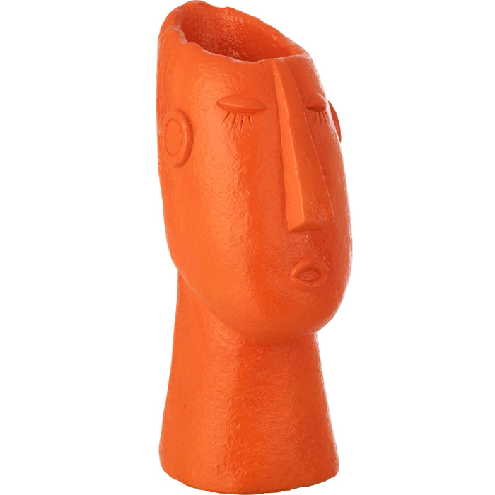 J-Line Vase Visage Extérieur - ciment - orange foncé
