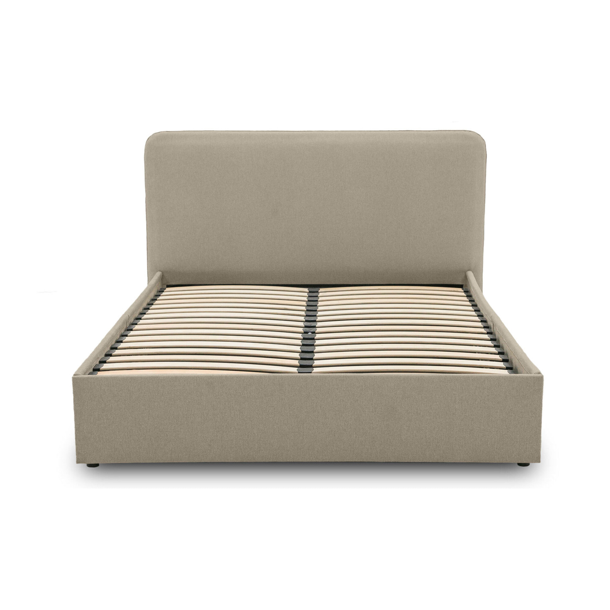 Goyave - lit coffre - 160x200 - en tissu - sommier inclus - Beige