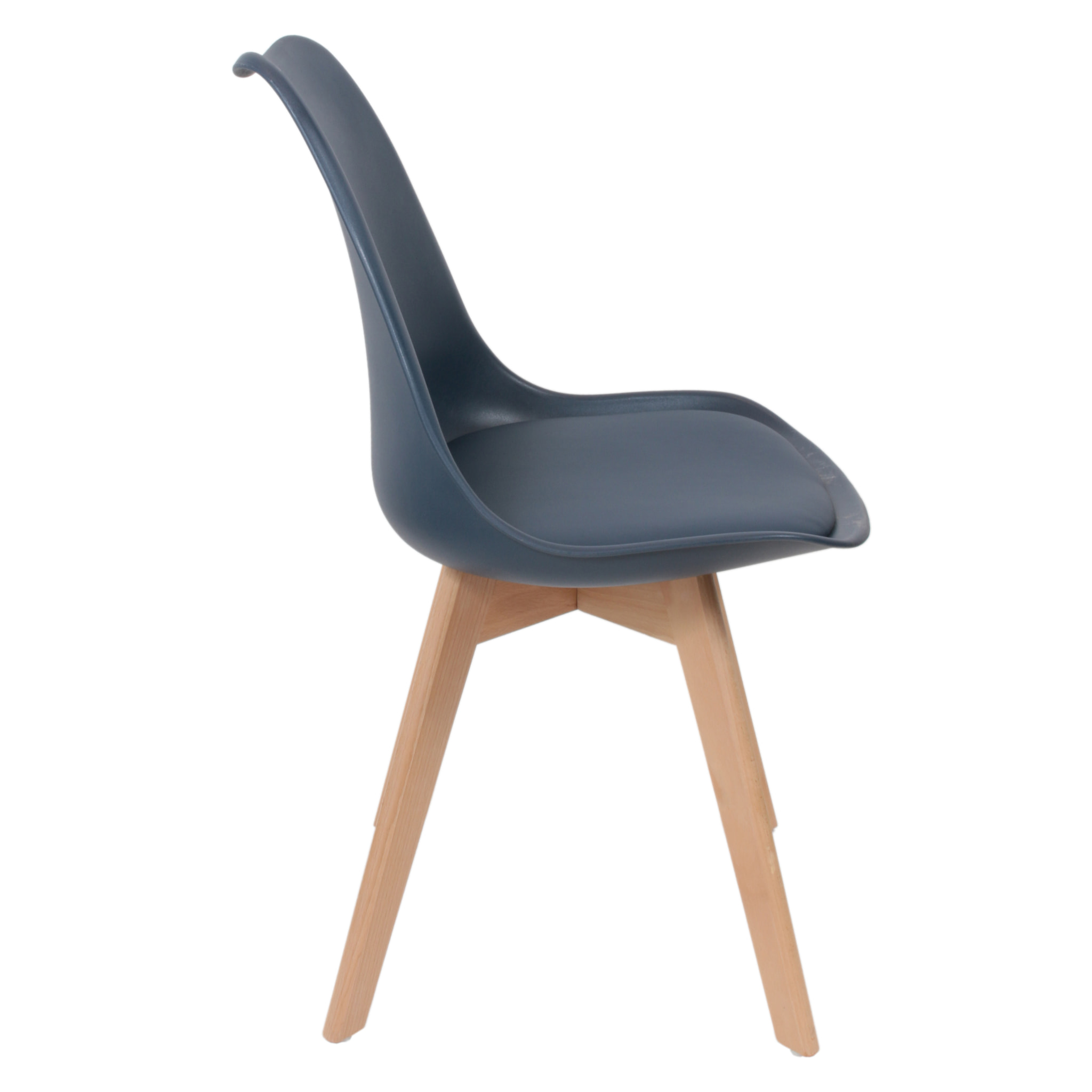 Chaise Scandinave Coque Rembourree Bleu - Lot De 2
