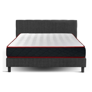 Lit Venise Tissu Gris fonce + Matelas Memoire de Forme| Design et qualité