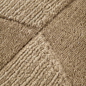 Tapis salon géométrique, relief tissé à la main, design authentique