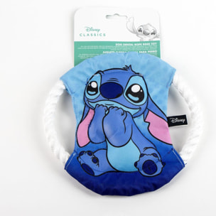 Frisbee para perros con cuerda diseño stitch
