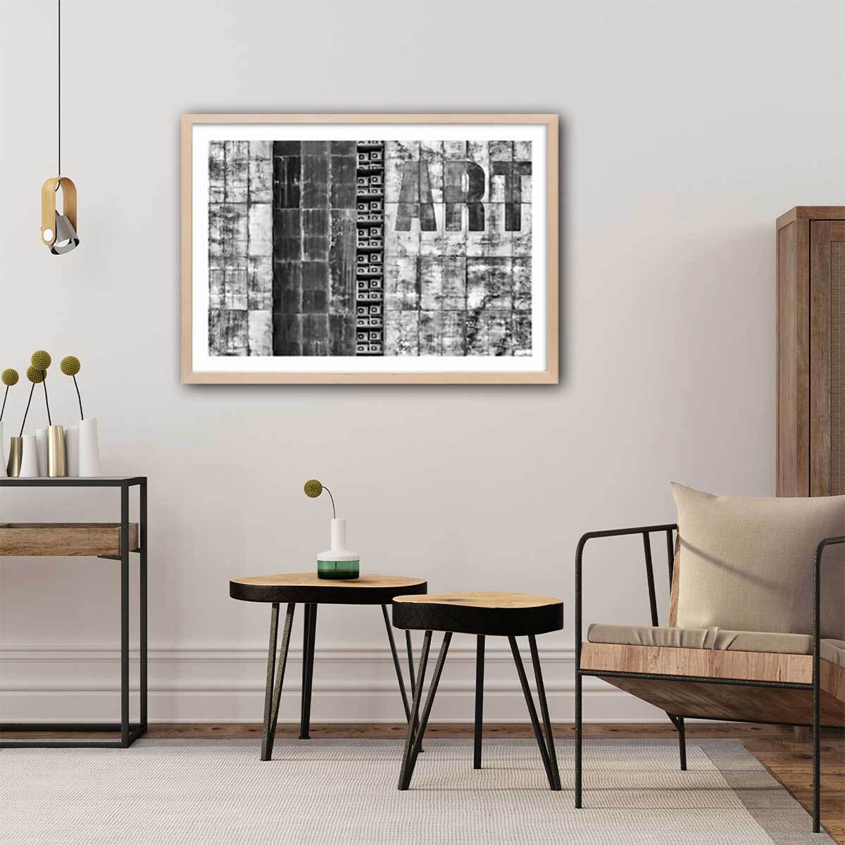 Affiche deco ""Gritty palace"" Affiche + cadre en bois - Chêne