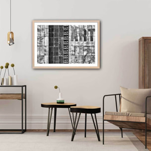 Affiche deco ""Gritty palace"" Affiche + cadre en bois - Chêne