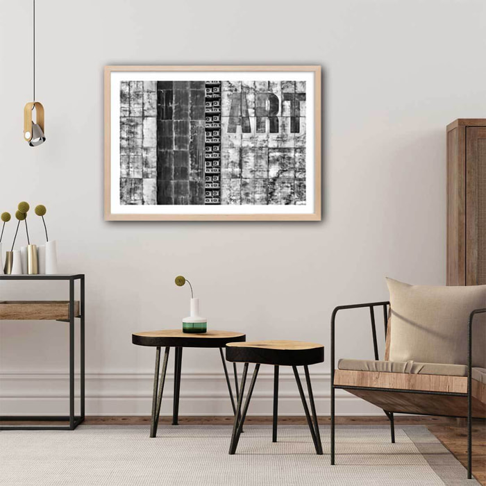 Affiche deco ""Gritty palace"" Affiche + cadre en bois - Chêne