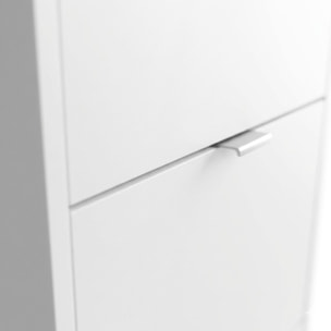Scarpiera Sobral 4 Ante Salvaspazio Mobile Porta Scarpe Capiente Moderno Per Ingresso Corridoio Camera Struttura Resistente 162 x 25 x 71 Cm Bianco