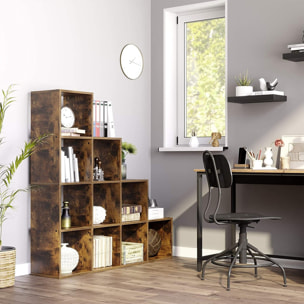 Libreria Scalare a Gradini Stile Rustico in Truciolato Marrone