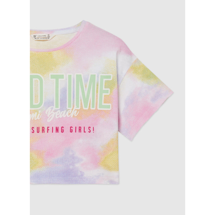 t-shirt crop tie dye