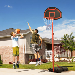 Canasta de Baloncesto con Altura Ajustable 194-249 cm Aro de Baloncesto con Ruedas y Base Rellenable para Adolescentes y Adultos Negro