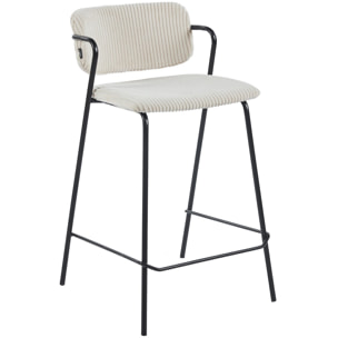 Lot de 2 tabourets de bar en velours côtelé - JONES