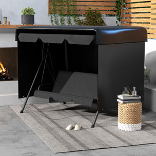 Funda Balancín Jardín, Funda Columpio Jardín Exterior, Cubierta de Columpio con Cremallera, Impermeable, 215x155x150 cm, Negro