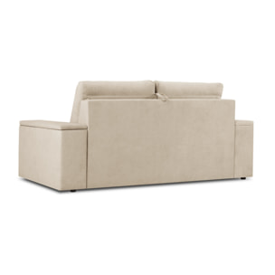 Canapé convertible "Juliette" 3 places en velours beige