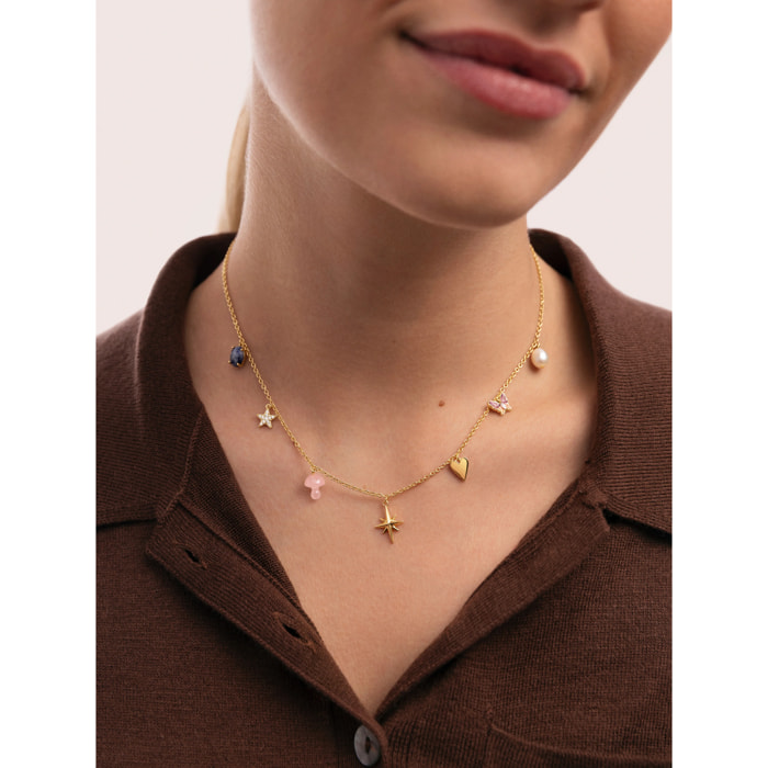 Collar Multicharms Fairy Tale Baño Oro