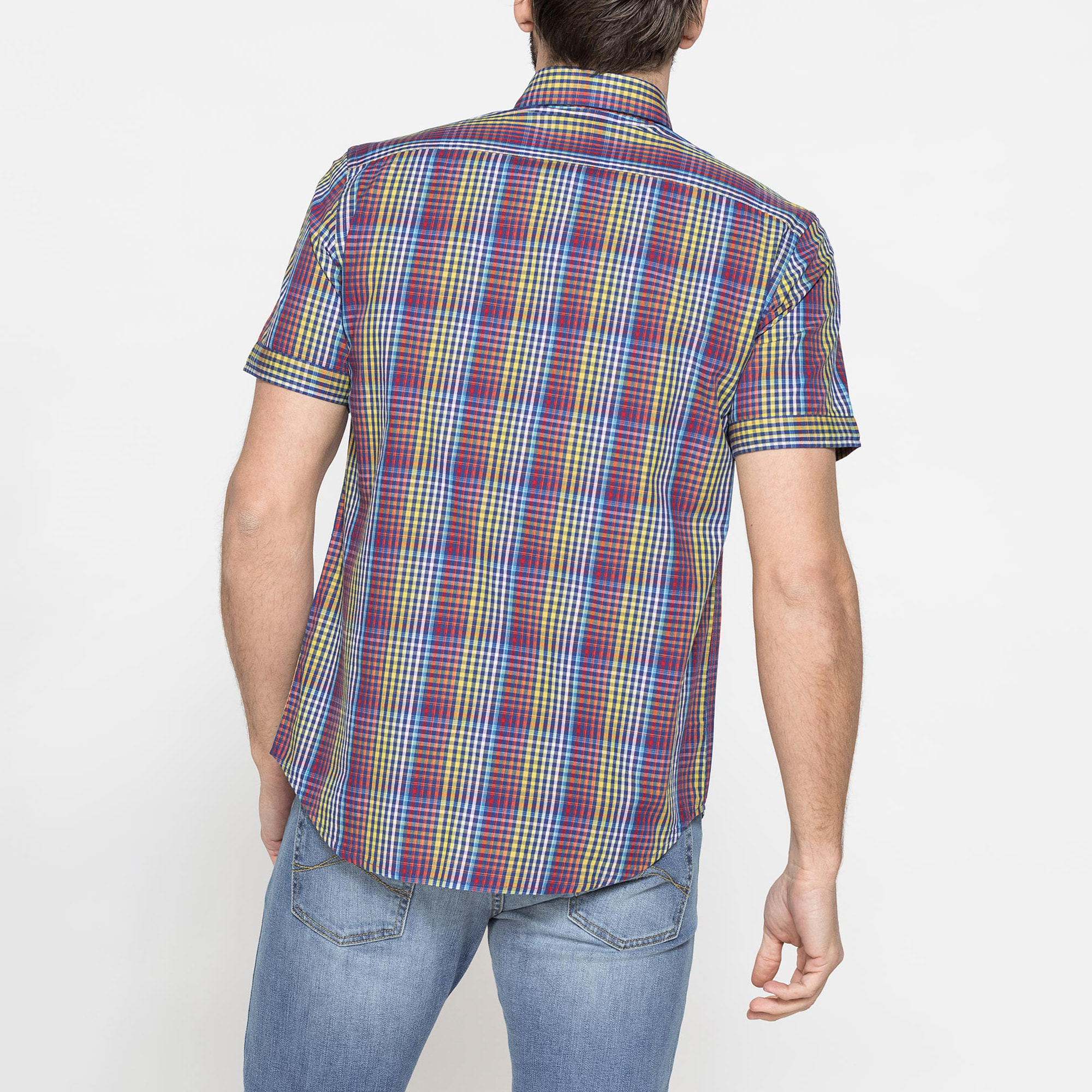 CAMICIA A MANICA CORTA IN COTONE CON FANTASIA