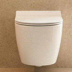 Bello Cuvette suspendue sans bride + Abattant frein de chute, Blanc (BelloRimless)