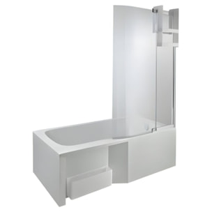 Baignoire bain douche Malice + tablier + pare bain + étagère