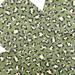 Lot de 20 serviettes papier léopard - Kaki
