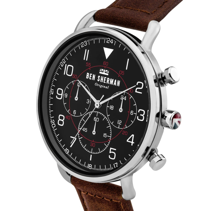 Reloj Ben Sherman WB068BBR Hombre Analogico Cuarzo con Correa de Piel