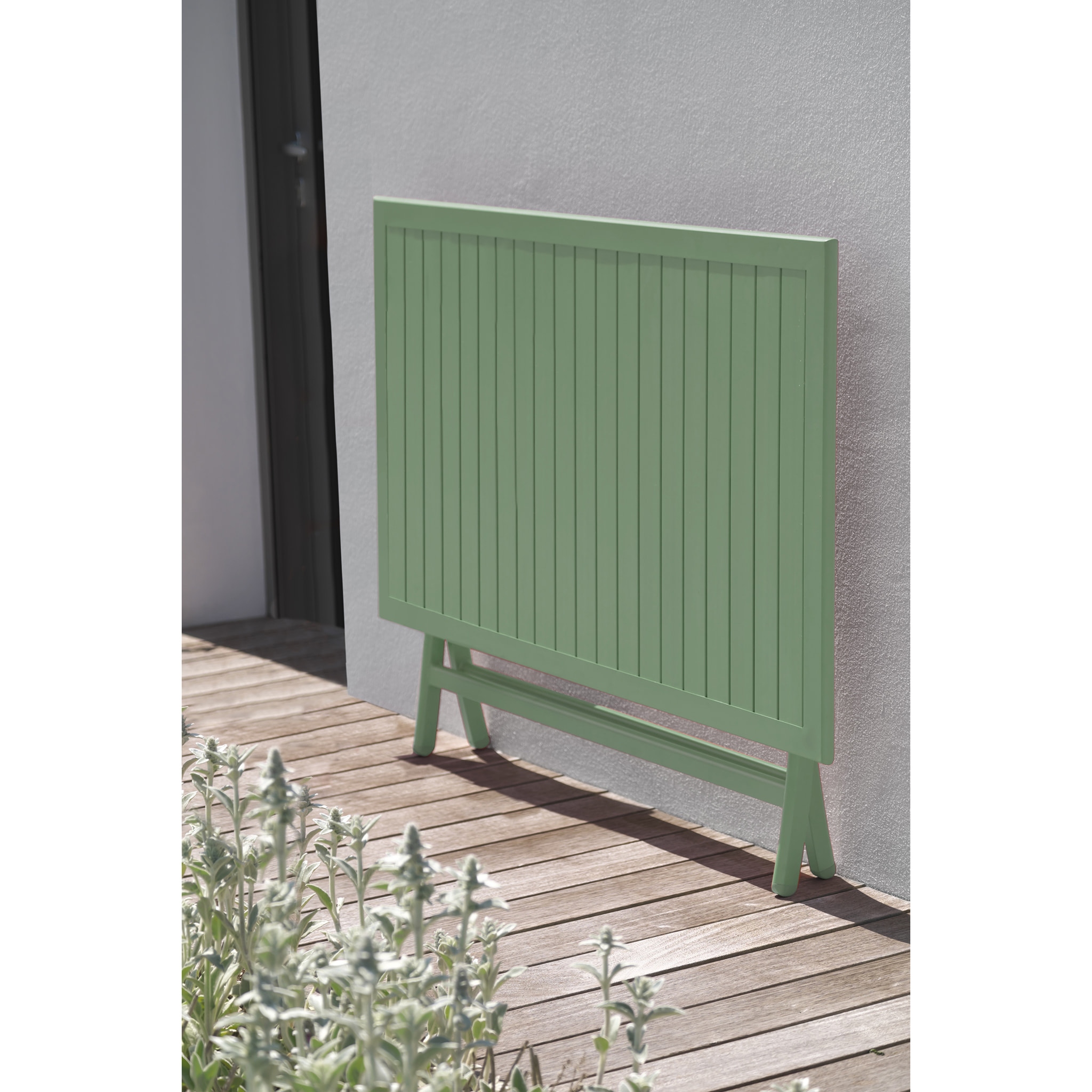 MARIUS - Table de jardin pliante en aluminium vert lagune