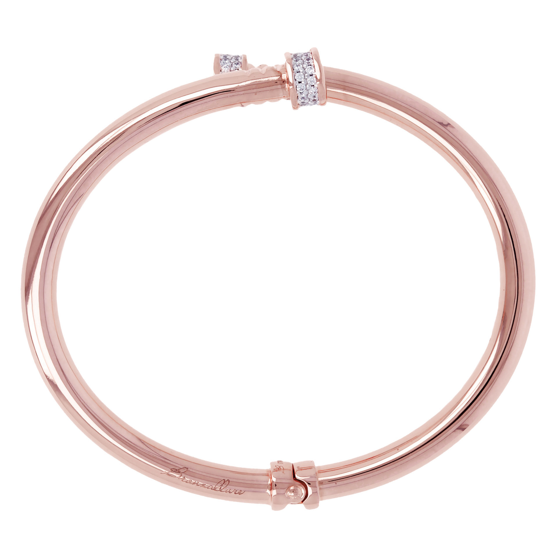 Bracciale Rigido Chiodo in Golden Rosé con Cubic Zirconia Placcato Oro Rosa 18kt