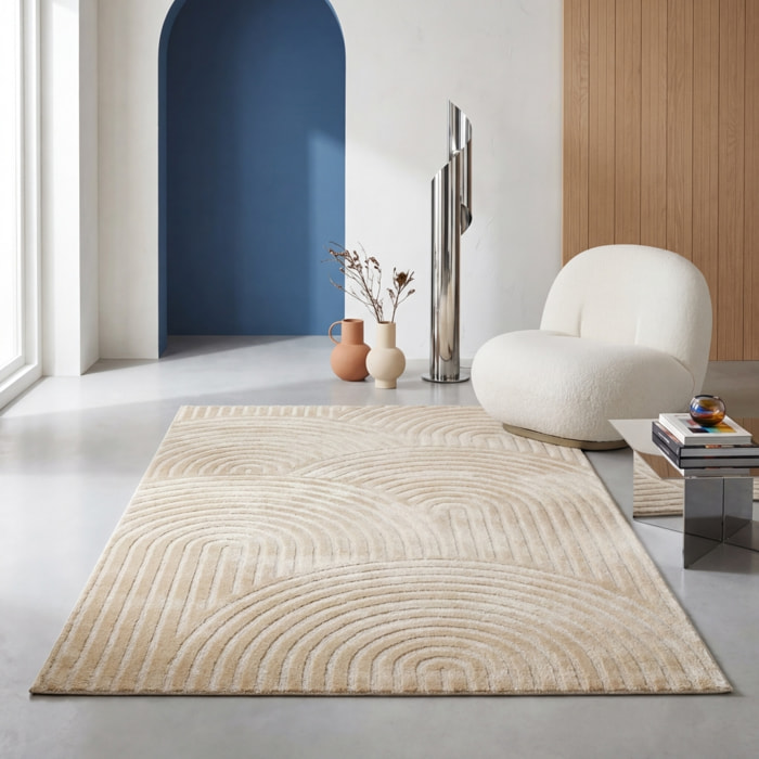 Tapis intérieur motif arches beige BRAD