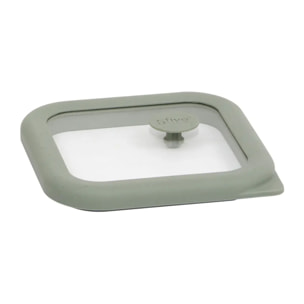 Boîte de conservation Siliglass carré 0,5L gris