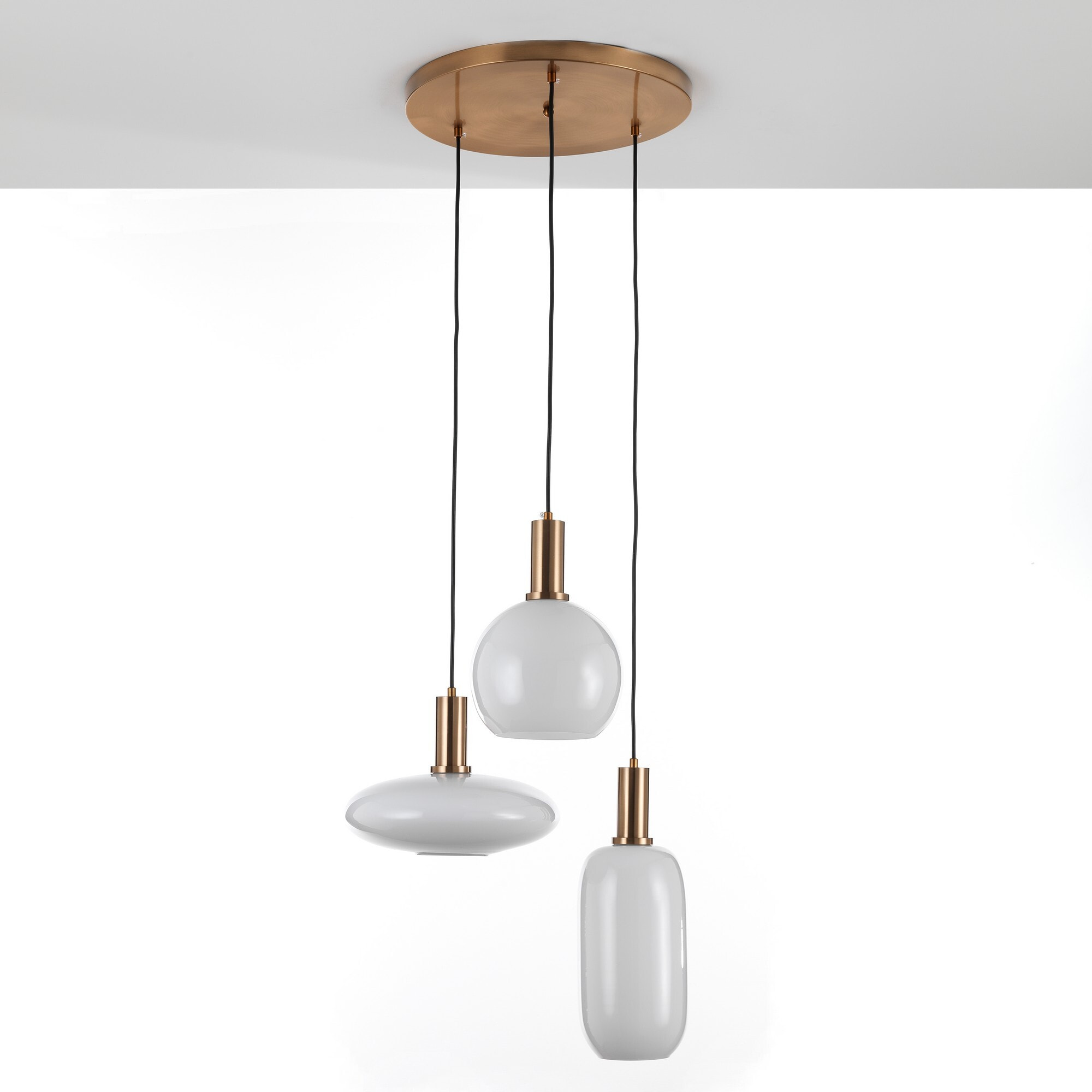 Suspension Tomasucci CLOUD, en acier et verre, blanc