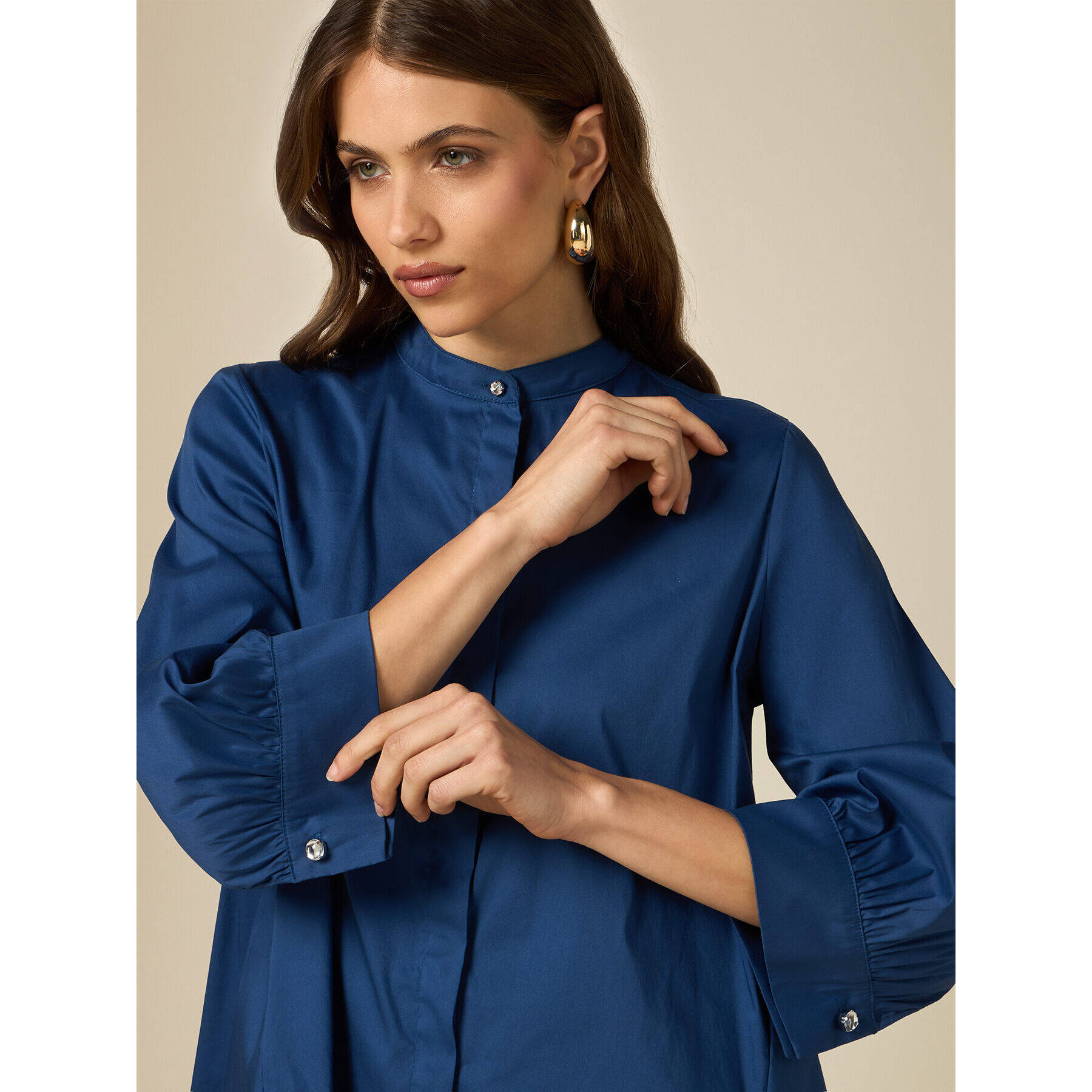 Oltre - Camicia over asimmetrica - Blu