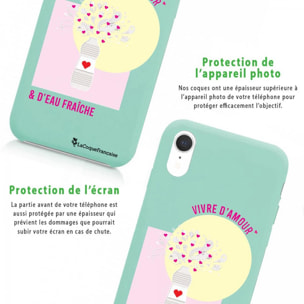 Coque iPhone Xr Silicone Liquide Douce vert pâle Vivre D'amour et D'eau fraîche La Coque Francaise.