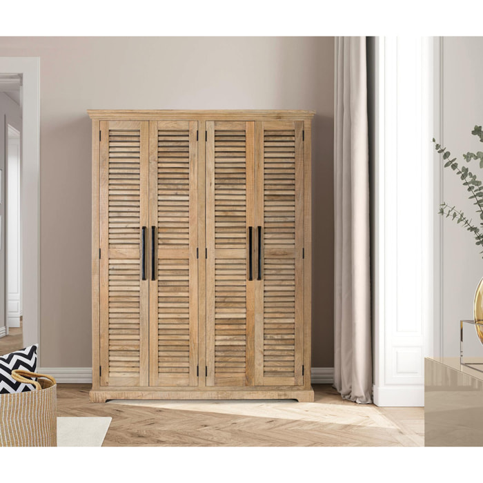 Armario de Madera de Mango 150 Cm Estilo Rústico Contemporáneo