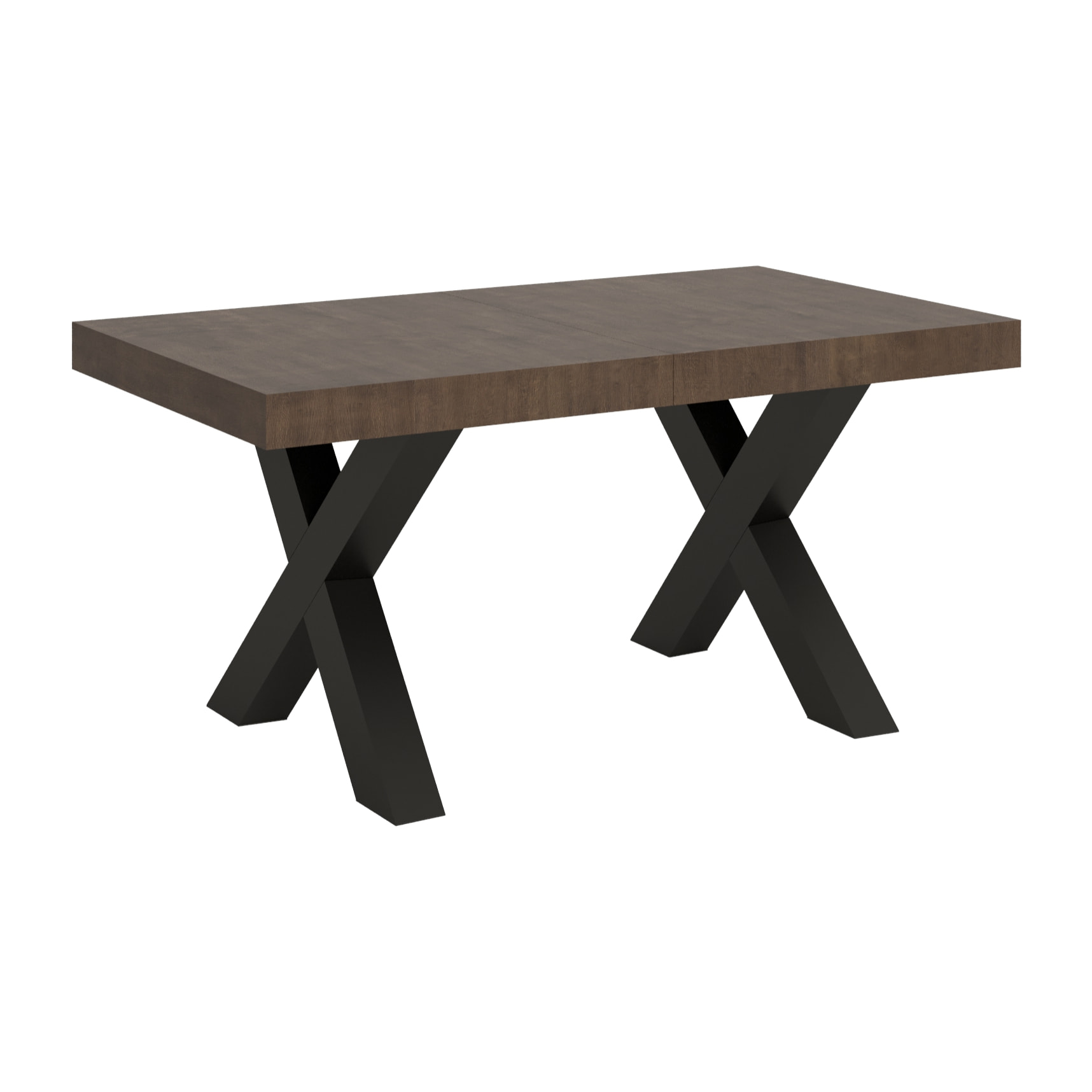 Table extensible 90x160/264 cm Traffic Noyer cadre Anthracite