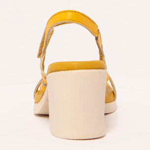 Sandalias con tacón 1844 NAPPA YELLOW/ CANNES color Yellow