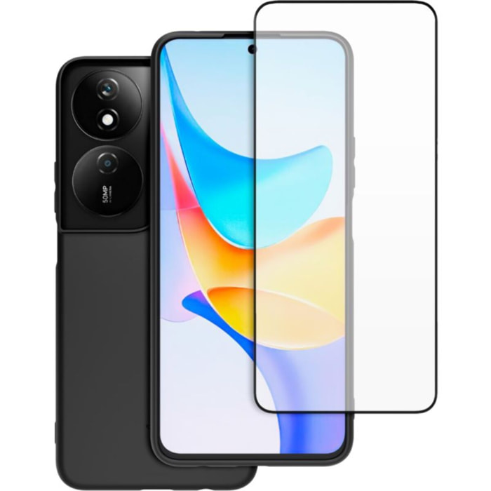 Coque CASR Honor 90 smart coque noire+ verre trempé