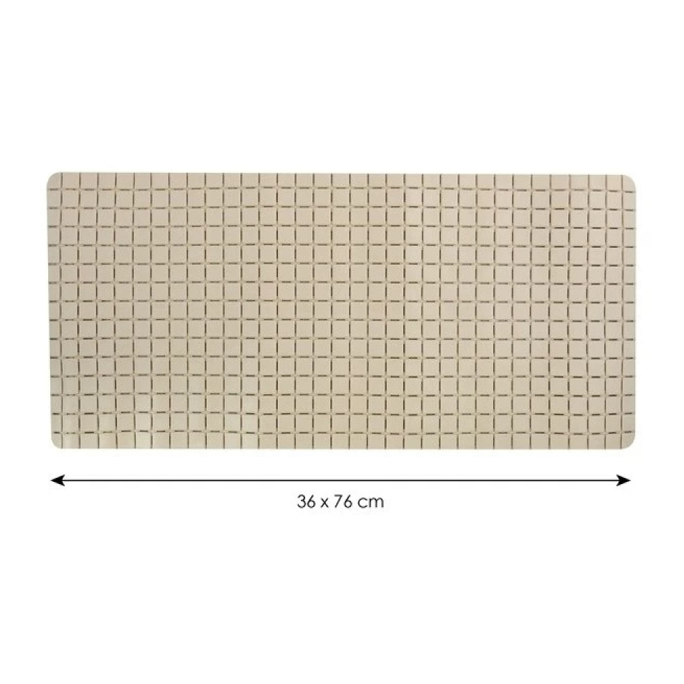Tapis Fond de baignoire antidérapant Caoutchouc QUADRO 36x76cm Beige MSV