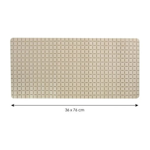 Tapis Fond de baignoire antidérapant Caoutchouc QUADRO 36x76cm Beige MSV