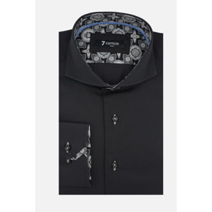 Camicia Uomo 1 Bottone Button Down Slim Armaturato Unito Nero