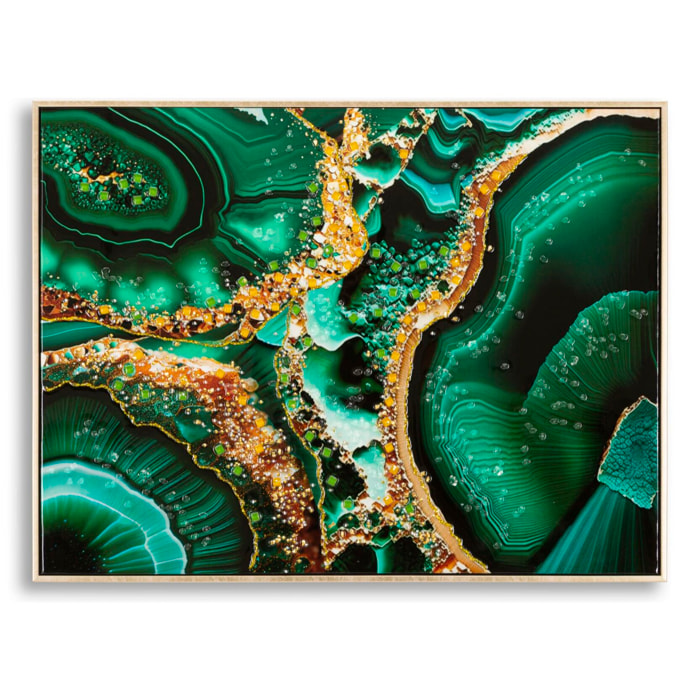 DIPINTO SU TELA LACCATO SMERALDY -B- C/CORNICE CM 82X4X62