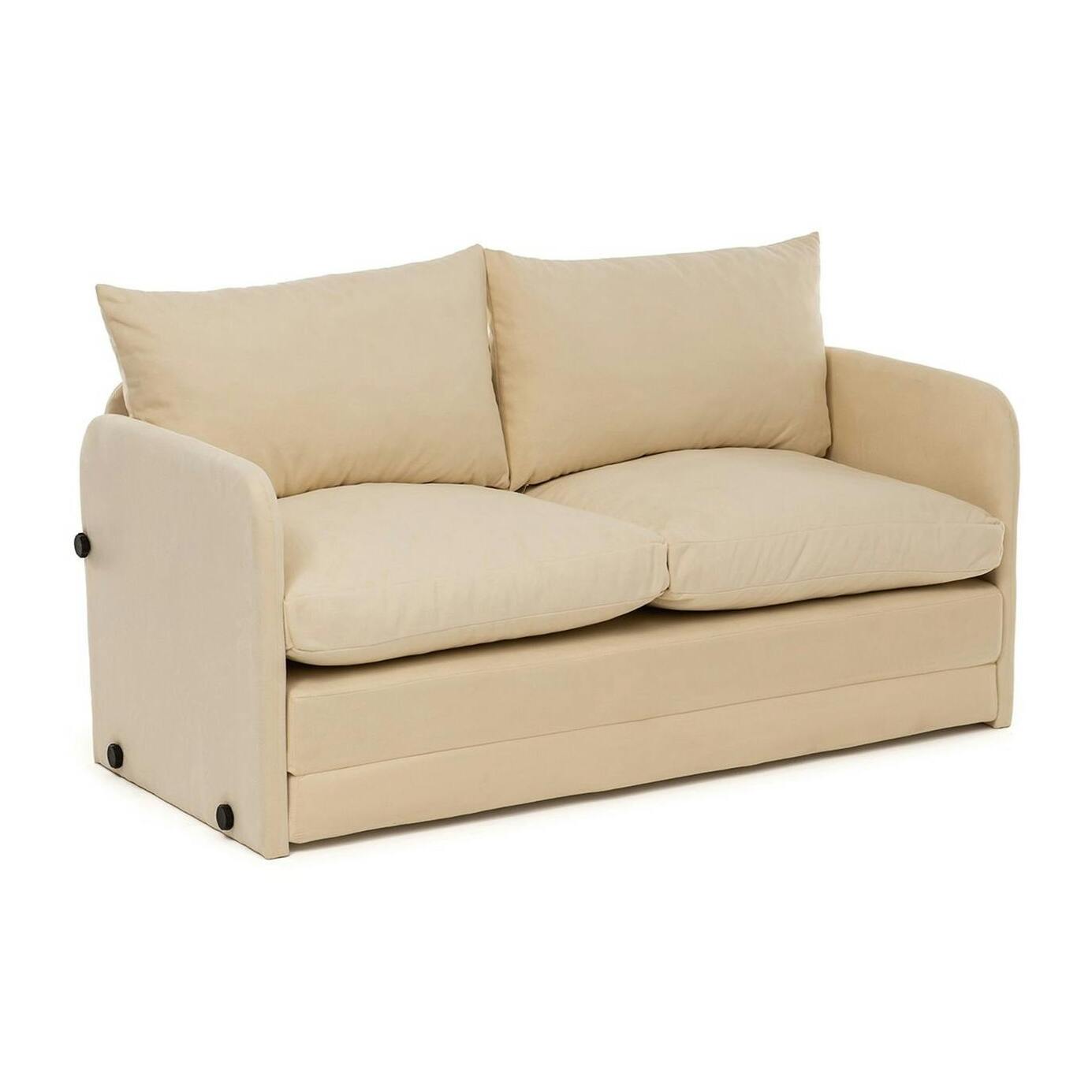 Canapé-lit d'appoint en tissu crème, 2 personnes ORURO