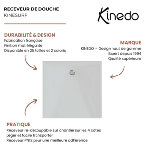 Receveur KINEDO Kinesurf Nova 80X80 blanc mat
