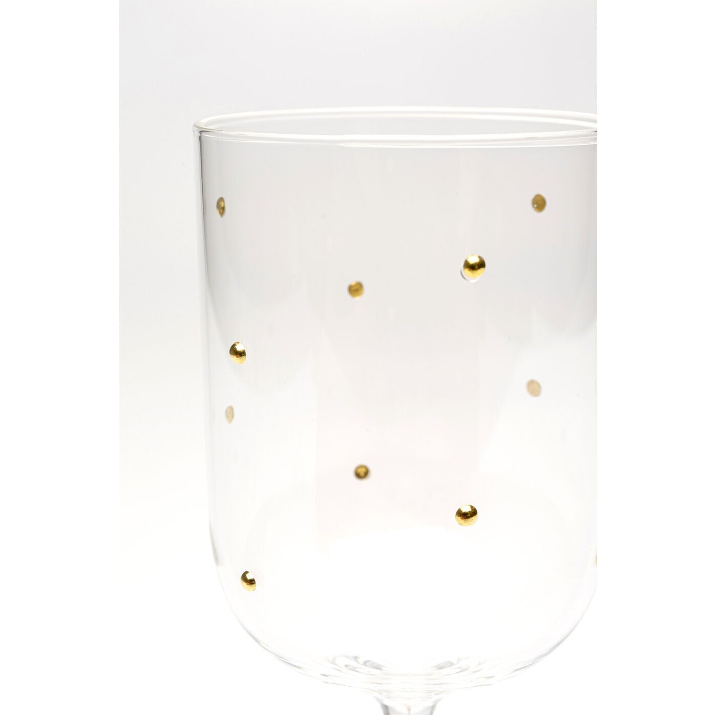 Verres à vin Glam Dots dorés set de 4 Kare Design