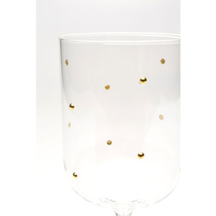 Verres à vin Glam Dots dorés set de 4 Kare Design