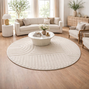 Tapis salon au motif géométrique en relief, design épuré, MANON