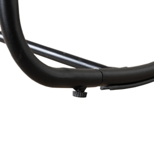 Fauteuil à bascule en rotin synthétique avec coussin noir CINTA